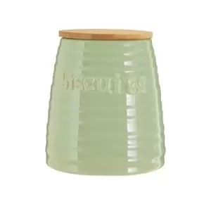 Biscuit Canister in Green Dolomite/Bamboo