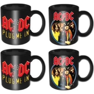 AC/DC - Devil Angus & Plug Me In 4 Piece Mini Mug Set