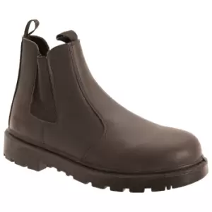 Grafters Mens Grinder Safety Twin Gusset Leather Dealer Boots (13 UK) (Brown)