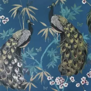 Arthouse Opulent Peacock Wallpaper - Teal