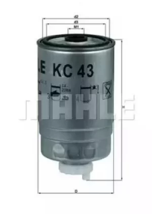 Fuel Filter KC43 78716946 by MAHLE Original