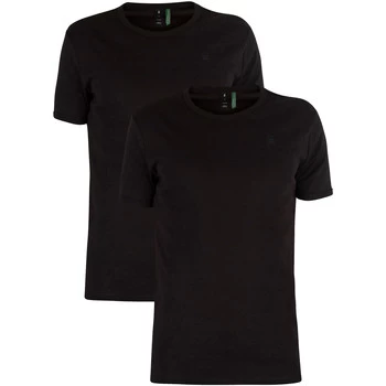 G-Star Raw 2 Pack Slim Crew T-Shirts mens T shirt in Black - Sizes UK XS,UK S,UK M,UK L,UK XL,UK XXL