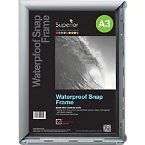 Stewart Superior Wall Mountable Waterproof Snap Frame A3 350 x 12 x 260 mm Silver
