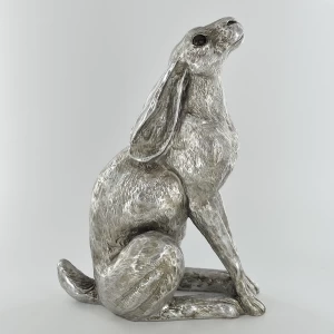Antique Silver Moonbeam Hare Ornament