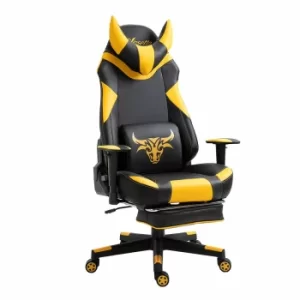 Hurworth Racing Gaming Chair with Footrest, Yellow