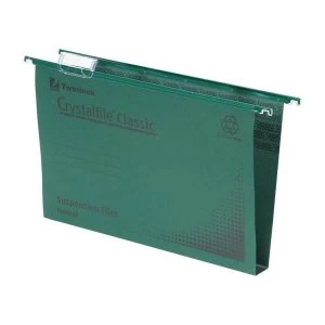 Rexel Crystalfile Classic Foolscap Manilla Suspension File 30mm Green - 1 x Pack of 50 Suspension Files
