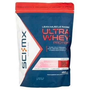 Sci-Mx Ultra Whey Strawberry Protein Powder 450g
