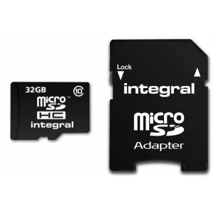 Integral Micro SD Card 32GB with SD Adapter Class 10