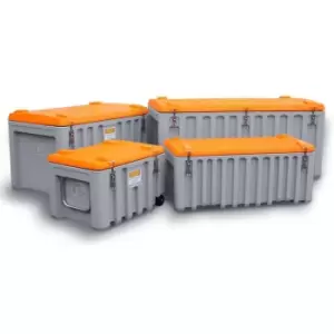 CEMbox 150 Heavy Duty Storage Box Trolley - Orange & Grey, 150L - 530 x 600 x 800mm