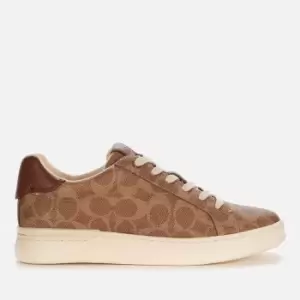 Coach Womens Lowline Coated Canvas Trainers - Tan - UK 8