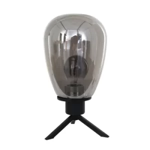 Reflexion Globe Table Lamp Black Matt, Transparent Grey Gloss