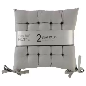 Linens and Lace 2 Pack Cotton Seat Pads - Grey