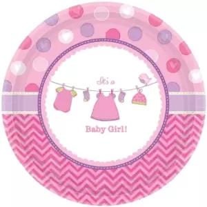 Love Baby Girl Banquet Paper Plates (Pack Of 8)