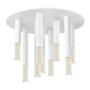 Zumaline One Integrated LED Semi Flush Ceiling Light, Matt White, 9 Light, 4050lm, 3000K