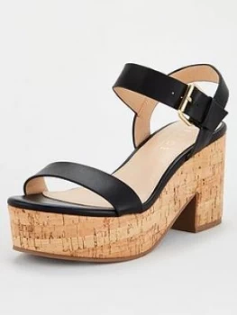 OFFICE Mimi Cork Barely There Sandal - Black, Size 4, Women
