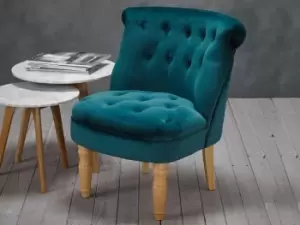 LPD Charlotte Teal Velvet Upholstered Fabric Accent Chair