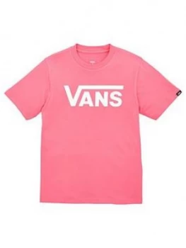Boys, Vans Classic Flying V Logo Short Sleeve T-Shirt - Pink/White, Size 12-14 Years, L