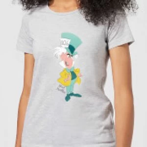 Disney Alice In Wonderland Mad Hatter Classic Womens T-Shirt - Grey - S