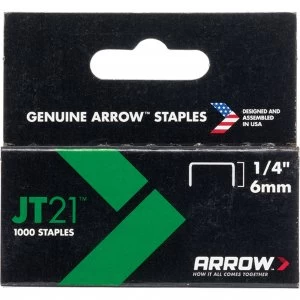 Arrow Staples for JT21 T27 Staple Guns 6mm Pack of 1000