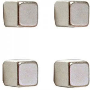 Franken Neodym magnet (W x H x D) 10 x 10 x 10 mm Cube Silver 4 pc(s) HMN1010