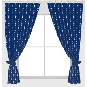 Tottenham Hotspur FC Repeat Crest Curtains (168 x 137cm) (Blue) - Blue