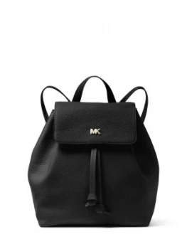Michael Kors Junie medium flap backpack bag Black