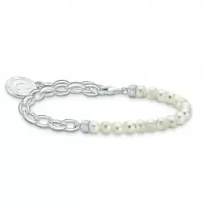 Charmista White Cold Enamel Freshwater Pearl Bracelet A2128-158-14