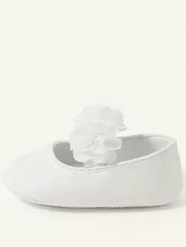 Monsoon Baby Girls Shimmer Corsage Bootie - Ivory, Ivory, Size 3-6 Months