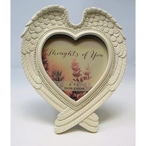 4" x 4" - Thoughts Of You Heart Shaped Wings Photo Frame