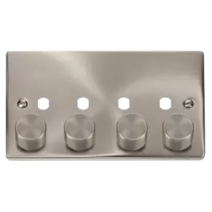 Click Scolmore Deco 4 Gang 1600W Max 4 Unfurnished Dimmer Plate and Knob - VPSC154PL