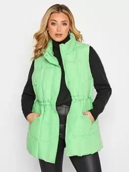 Yours Lightweight Quilted Gilet Green, Size 16, Women