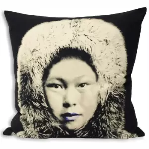 Riva Home Monochrome Eskimo Cushion Cover (55x55cm) (Black/Grey)