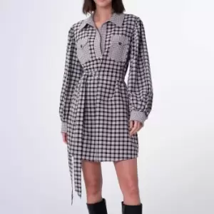 Aligne Womens Greville Check Mini Dress - Black Multi Check - UK 12