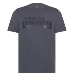 Armani Exchange Text Logo T-Shirt - Grey