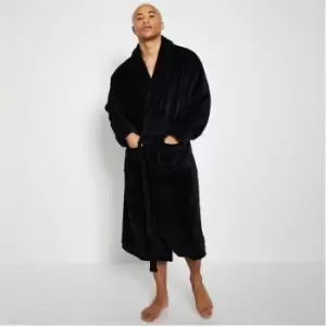 I Saw It First Mens Belted Dressing Gown - Black