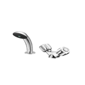 Armitage Shanks Starlite Hairdressers Washbasin Mixer 1 Hole with Metal Handles, Flexible 1.5m Hose, Handspray and Metal Sleeve Inlets Plain 10mm Copp
