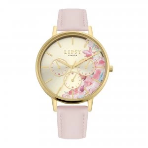 Lipsy Nude Strap Watch with Floral Print Dial