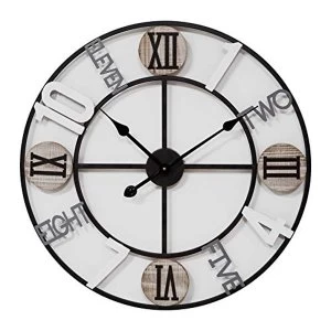 Hometime Cut Out Metal Wall Clock Mixed Dial 62.5cm