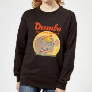 Dumbo Flying Elephant Womens Sweatshirt - Black - S