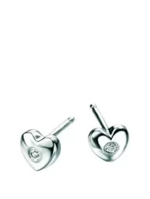 D For Diamond Diamond Set ChildrenS Heart Earrings