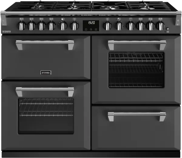 Stoves Richmond Deluxe ST DX RICH D1100DF AGR Dual Fuel Range Cooker - Anthracite - A Rated