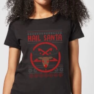Hail Santa Womens T-Shirt - Black - 5XL