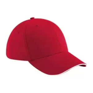 Beechfield Adults Unisex Athleisure Cotton Baseball Cap (Pack of 2) (One Size) (Classic Red/White)