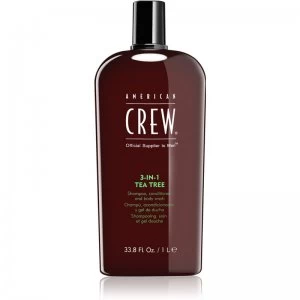American Crew Tea Tree 3-in-1 Shampoo, Conditioner & Body Wash 1000ml