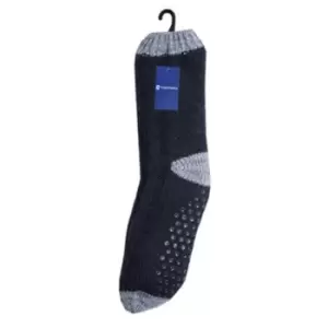 Tom Franks Mens Contrast Slipper Socks (UK 7-11) (Black)