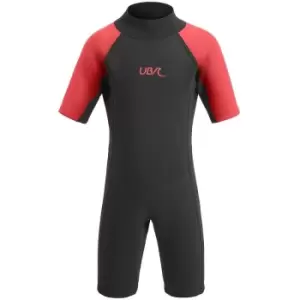 UB Kids Sharptooth Shorty Wetsuit - 9-10 Years - Black/Red