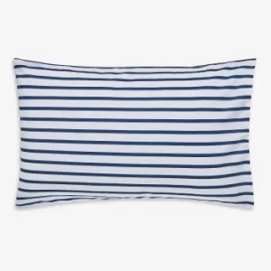 Joules Cambridge Striped 100% Cotton Housewife Pillowcase Pair Navy Blue and White