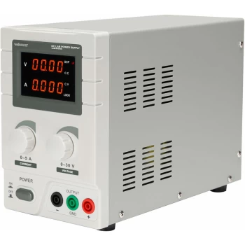 DC Lab Power Supply 0-30 VDC / 0-5A Max Dual LED Display - Velleman