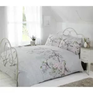 Eloise Single Bed Duvet Cover Set with Matching Pillowcase, birds and floral