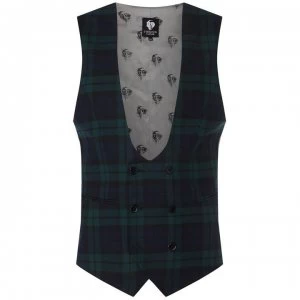 Twisted Tailor Ginger Skinny Fit Waistcoat - Green